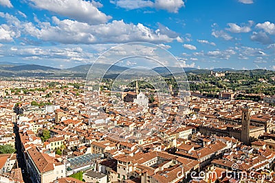 Aerial view of the medieval city of Florence in Italy Stock Photo