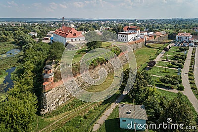 Aerial view of medieval Dubno Castle at Dubno town, Rivne region, Ukraine Stock Photo