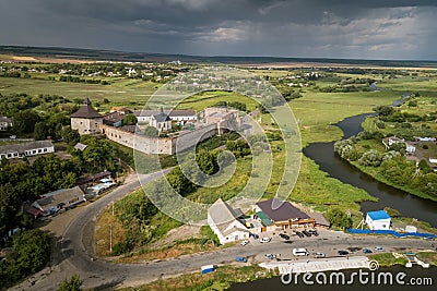 Aerial view of Ð° medieval fortress in Medzhybizh, Khmelnytska Oblast, Ukraine Stock Photo