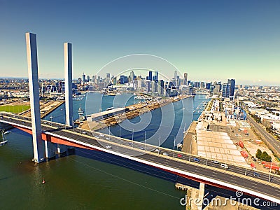 Aerial View Melbourne CBD Stock Photo