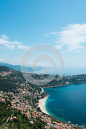 The aerial view of menton town in french riviera Stock Photo