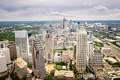 Aerial view midtown atlanta skyline Stock Photo