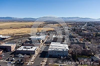 Aerial view of Minden and Gardnerville Nevada Editorial Stock Photo