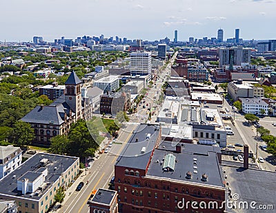 Cambridge city center aerial view, Massachusetts, USA Editorial Stock Photo