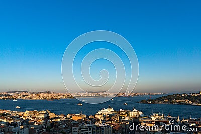 Aerial view of modern Istanbul megalopolis cityscape Stock Photo