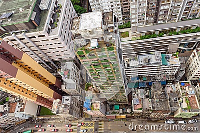 Hong Kong, China aerial view of towering skyscrapers cityscape Stock Photo