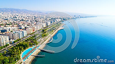 Aerial view of Molos, Limassol, Cyprus Stock Photo