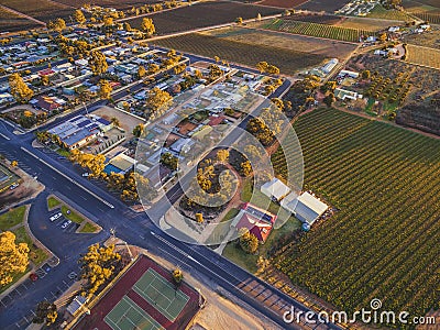 Aerial view of Monash - small town. Stock Photo