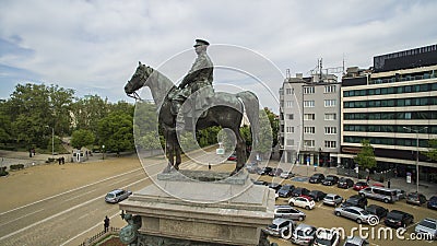 Aerial view of The Monument of Tsar Liberator Tsar Osvoboditel, Sofia, Bulgaria Editorial Stock Photo
