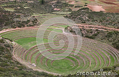 Aerial view of Moray in Peru Stock Photo