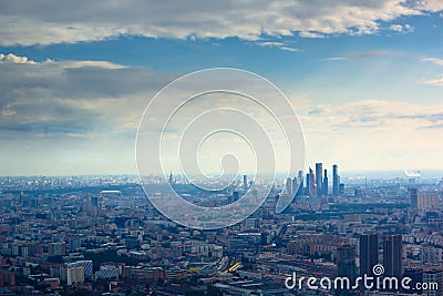 Aerial view on Moscow City busness center Stock Photo