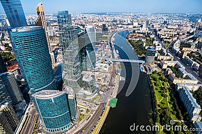 Aerial view of Moscow downtown Stock Photo