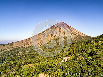 Aerial drone view of Mount Inerie in Flores Stock Photo