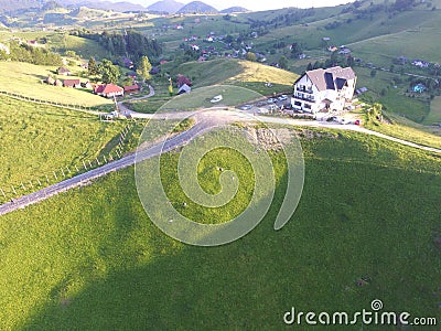 Aerial view of mountain Stock Photo