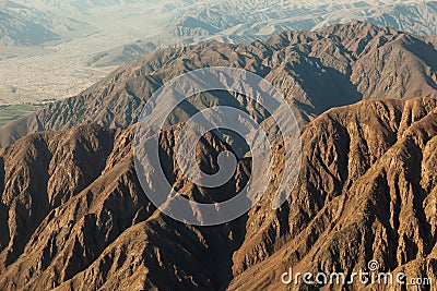 Mountainous desert silhouettes Stock Photo