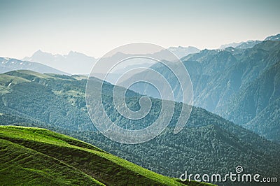 Aerial view Mountains Landscape Summer Travel Stock Photo