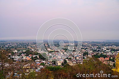 Aerial view of Nakhon Sawan cityscape Stock Photo