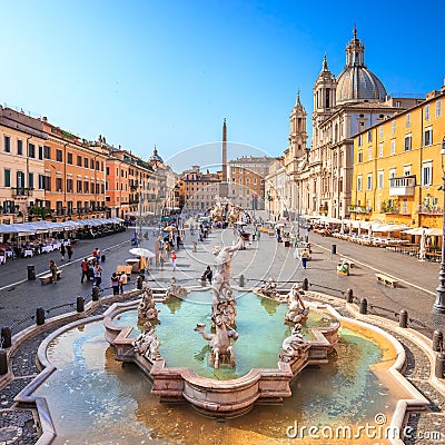 Aerial view of Navona Square, Piazza Navona, in Rome, Italy. Editorial Stock Photo