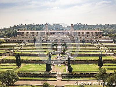 Aerial view of Nelson Mandela Garden and Union Buildings, Pretoria, South Africa Stock Photo