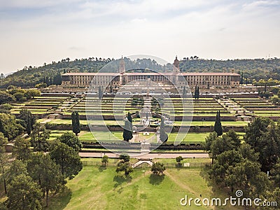 Aerial view of Nelson Mandela Garden and Union Buildings, Pretoria, South Africa Stock Photo