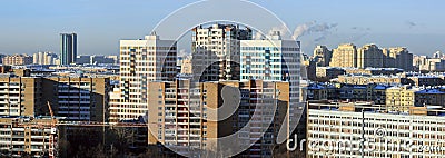 Aerial view of the new and old apartment houses. Moscow, Russia Stock Photo