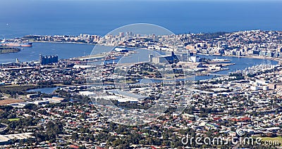 Newcastle City Aerial View - NSW Australia Stock Photo