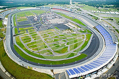 Aerial view of North Carolina Speedway in Charlotte, NC Editorial Stock Photo
