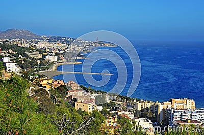 Aerial view of northern coastline of Malaga Stock Photo