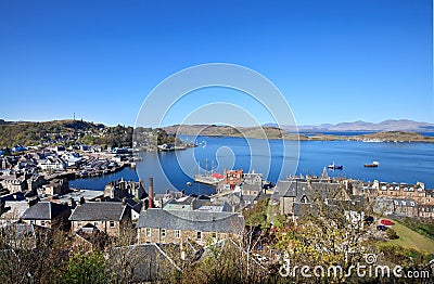 Aerial view of Oban, Scotland Editorial Stock Photo