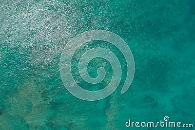 Aerial view of an ocean surface in Caribbean Stock Photo