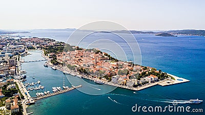 Aerial view of the old city Zadar in Croatia Stock Photo