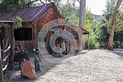 Aerial view of old farm houses in Boyce Thompson Arboretum Editorial Stock Photo