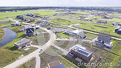 Aerial view on Oosterwold in Almere. Editorial Stock Photo