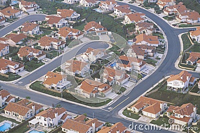 Aerial view of Orange County suburbs, Stock Photo