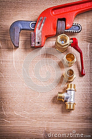 Aerial View Organized Copysoace Monkey Wrench And Stock Photo