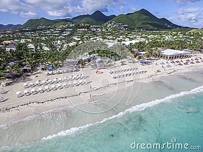 Aerial view from Orient Bay in Saint Martin Stock Photo