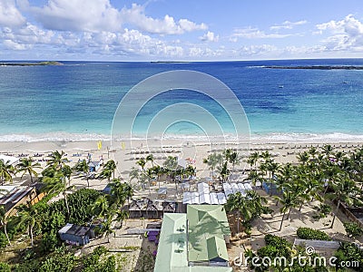 Aerial view from Orient Bay in Saint Martin Stock Photo