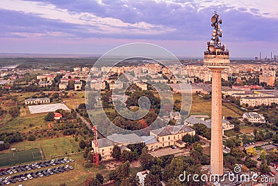 Aerial view over Galati City Editorial Stock Photo