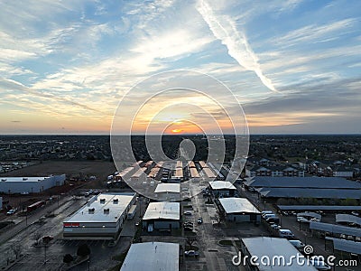 Aerial view over an industrial area in Oklahoma, United States Editorial Stock Photo