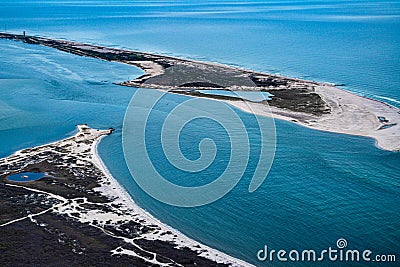 Aerial view over Nassau County on Long Island NY Stock Photo