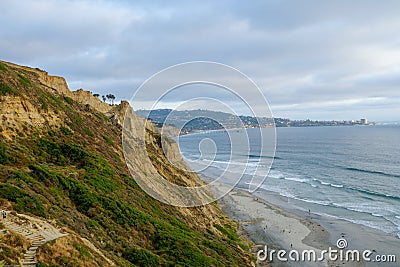 Aerial view of Black Beach, Torrey Pines. California. USA Stock Photo