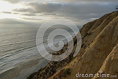 Aerial view of Black Beach, Torrey Pines. California. USA Stock Photo