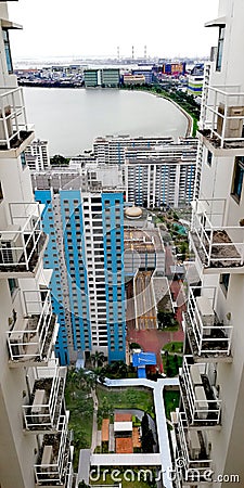 Aerial view of Pandan reservoir Stock Photo