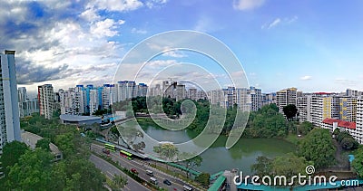 Aerial view of Pang Sua Pond at Bukit Panjang Stock Photo