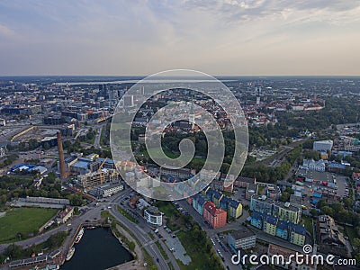 Aerial view panorama city Tallinn, Estonia. Editorial Stock Photo