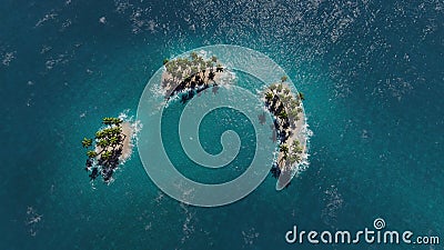 Aerial view of a paradise tropical islands Stock Photo