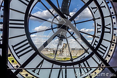 Aerial view of Paris from the clock of the Orsay Museum in Paris Editorial Stock Photo