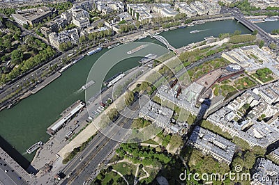 Aerial view of paris from eiffel tower Stock Photo