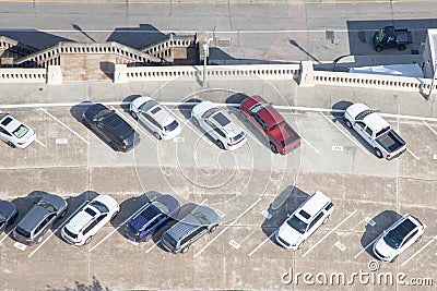 aerial view of Parking lot in Baton Rouge Stock Photo
