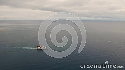 Aerial view of passenger ferry boat. Philippines. Editorial Stock Photo